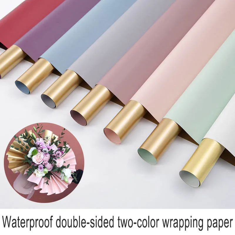 

20Pcs/Lot Double Side Wrapping Flower Waterproof Paper Floral Paper Packaging Gift Wrap XHC88