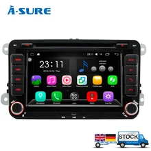 A-Sure Android 5.1.1 In Car Navigation 2 Din GPS DVD Player for VW PASSAT B6 Jetta Polo Sharan TIGUAN CADDY GOLF Transport T5