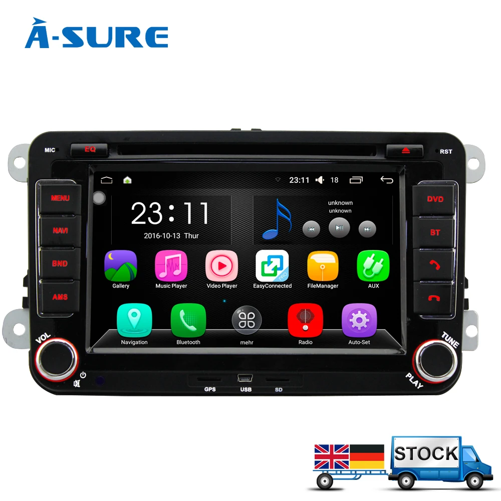 imágenes para A-sure Android 5.1.1 En la Navegación Del Coche 2 Din GPS Reproductor de DVD para VW PASSAT B6 Jetta Polo Sharan TIGUAN CADDY de GOLF de Transporte T5 imágenes para A-sure Android 5.1.1 En la Navegación Del Coche 2 Din GPS Reproductor de DVD para VW PASSAT B6 Jetta Polo Sharan TIGUAN CADDY de GOLF de Transporte T5