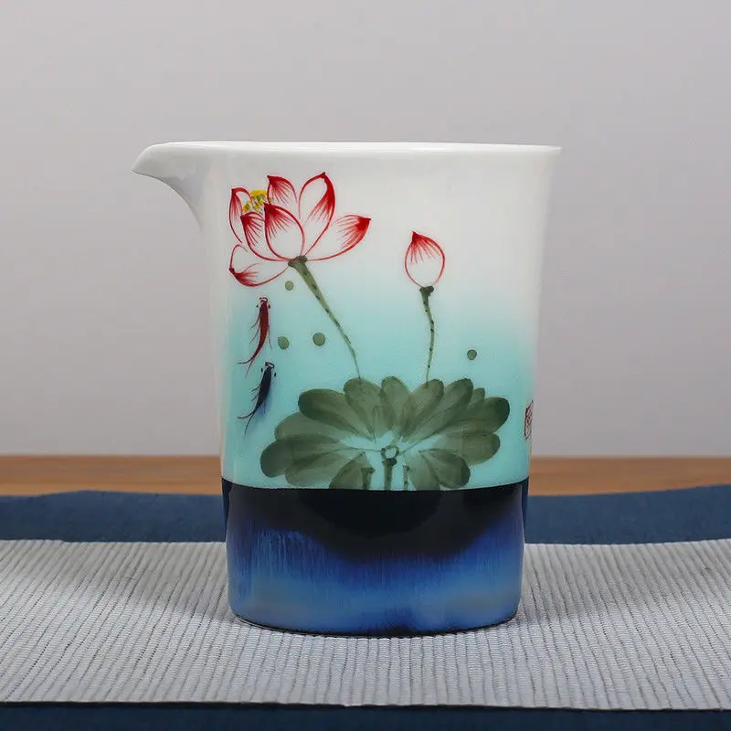 Китайская керамика чайный горшок набор ручная роспись ярмарка чашка чайный набор кунг-фу GaiWan белый фарфор фильтр кружка C - Цвет: style B-2