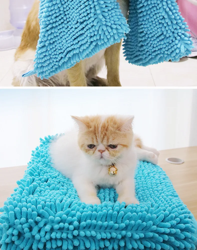 Супер абсорбент, утолщенный впитывающее полотенце волокно синель Пэт собака Быстросохнущий впитывающее полотенце кошка банное полотенце Большое банное полотенце
