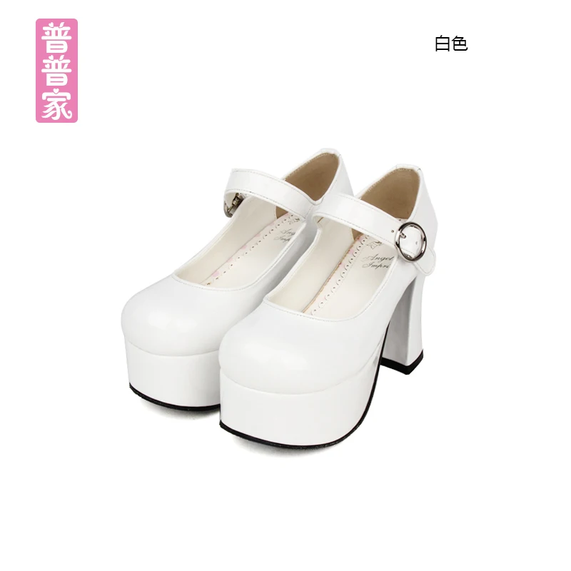 

Princess sweet lolita shoes Japanese summer and spring round head shallow mouth punk wind and high heel queen shoes pu6016