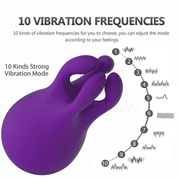 10 Speeds Rabbit Vibrator Masturbator Vibrating Nipple Clamp Clitoris Stimulator Labia Clip Massager Adult Sex Toys For Women 3