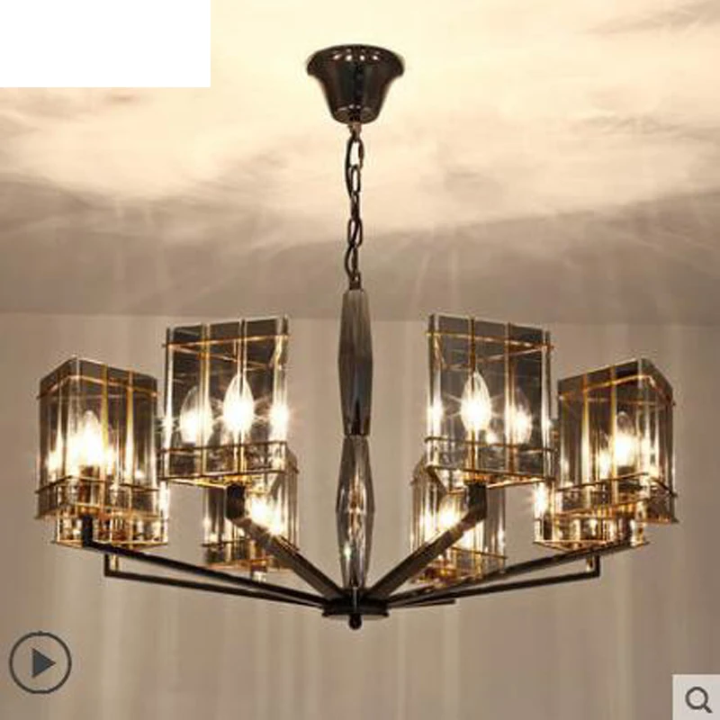 Postmodern living room chandelier Nordic minimalist luxury crystal bedroom neo-classical creative restaurant art lamps led lamps french villa crystal lamps living room chandelier bedroom lamps restaurant lamps alloy continental pendant glass zinc alloy led