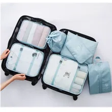 Высококачественный 7 шт./компл. набор дорожных чехлов для женщин и мужчин органайзер для обуви и одежды Водонепроницаемый Куб для упаковки портативная одежда