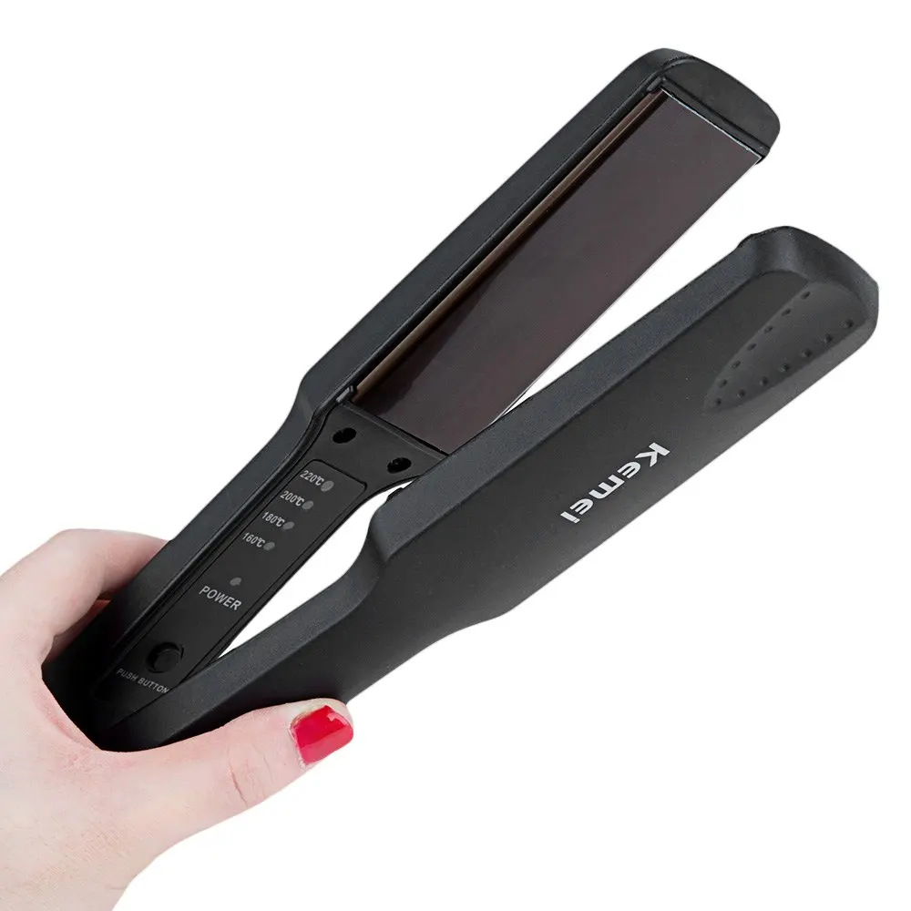 

KEMEI KM-329 Professional Tourmaline Ceramic Material Electric Powered source Heating Plate Hair Straightener Styling Tools