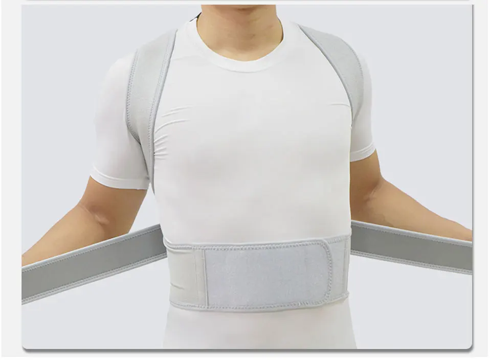 Superior do Ombro para trás Cinto de Suporte Nova Prata Ajustável Cinta Parte Coluna Evitar Homens Ombro Crônica Dor Nas Costas Postura Corrector 10 Ombro Para Trás Cinto Coluna Evitar Homens
