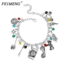 Популярный браслет-Шарм из фильма «странные вещи», ружье, велосипедный топор, хрустальные бусины, аксессуары, браслеты для женщин, модное ювелирное изделие