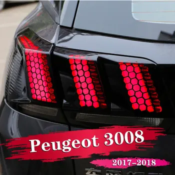 

6PCS Car Rear Tail Light Lamp Honeycomb Protector Sticker For Peugeot 3008 GT 2016 2017 2018 Auto Accessories Styling