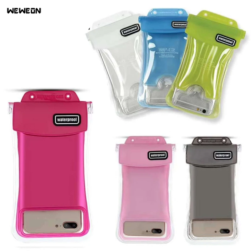

Outdoor Swimming Drifting Mobile Phone Bag Transparent Touch Screen Waterproof Pouch Environmental Protection PVC Diving Air Bag