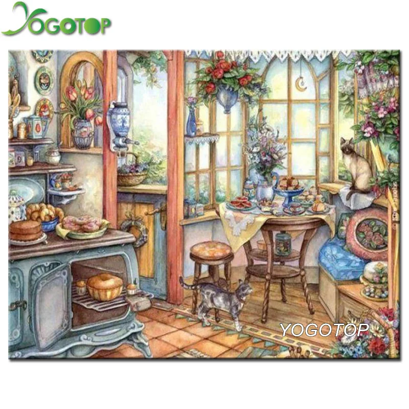 

YOGOTOP DIY Diamond Painting Cross Stitch Sweet home 5D Diamond Mosaic Picture Full Diamond Embroidery Handmade Needlework ZB857