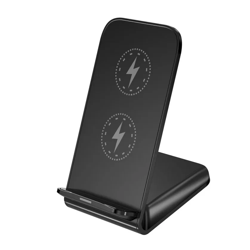 

New QI Wireless Charger Double receiver coil chip QC 3.0 10W Fast Wireless Charging Stand Holder For SAMSUNG iPhone huawei