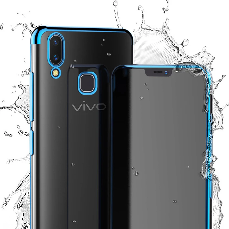 

Transparent Plating Case For VIVO X21 X20 Plus Cases Soft TPU Electroplate Shining Cover For VIVO X9 X9S X7 V7 Plus Y5 Y66 Y67