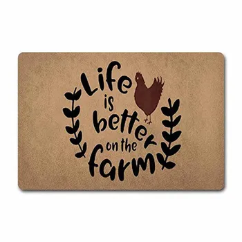 Mats Life is Better On The Farm Doormat Farmhouse Door Rugs Welcome Door Mats (23.6 X 15.7 in) Non-Woven Fabric Top with a Anti
Mats Life is Better On The Farm Doormat Farmhouse Door Rugs Welcome Door Mats (23.6 X 15.7 in) Non-Woven Fabric Top with a Anti