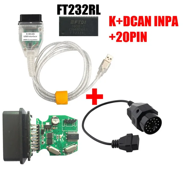 Лучшее качество FT232RL FT232RQ полный чип PCB для BMW INPA K DCAN K+ CAN USB диагностический интерфейс совместим с INPA для BMW серии - Цвет: inpa 20pin