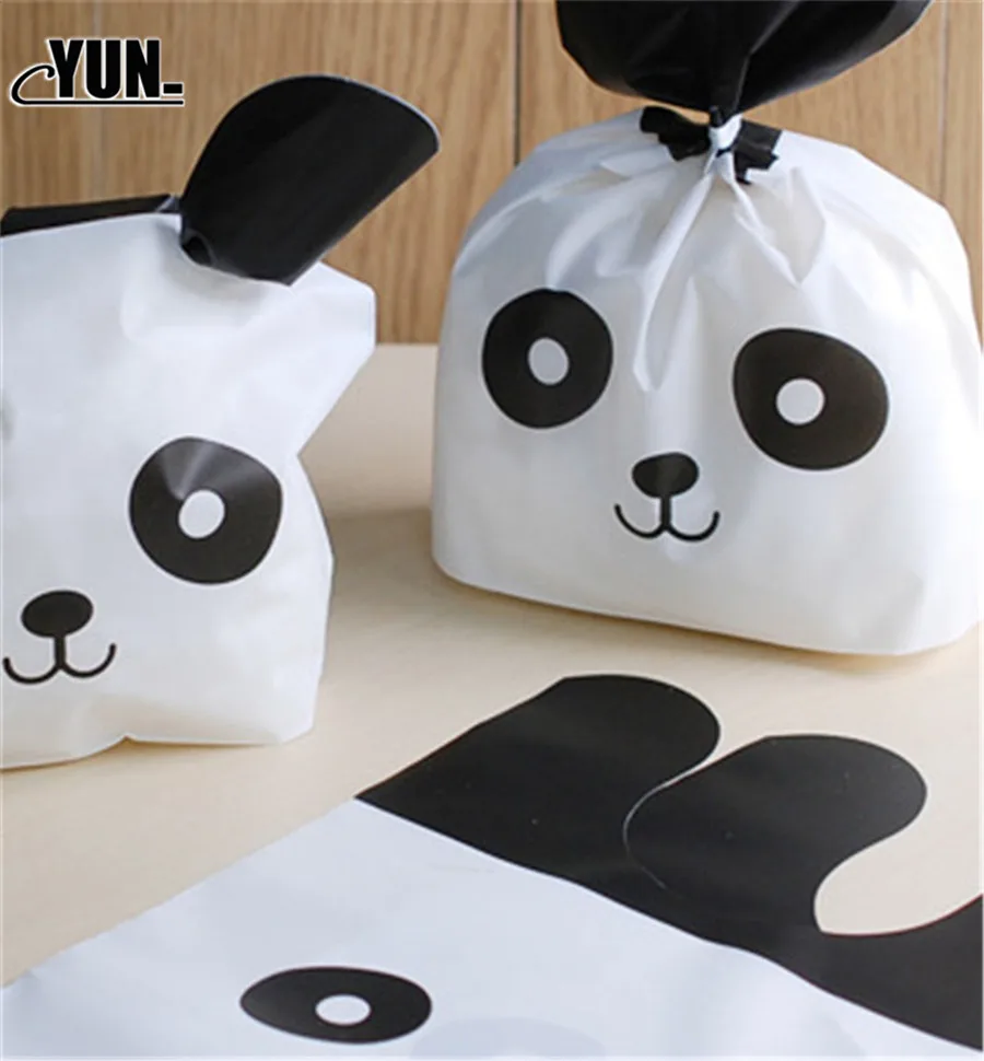 50pcs cute ear bag panda candy biscuit bag moon cake snack bag baking packaging 14.618.5cm 8D (24)
