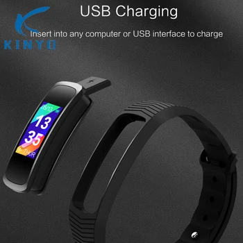 

2018 USB charging Smart band wristband caller reminding exercise real-time heart rate analysis sedentary reminder smartband