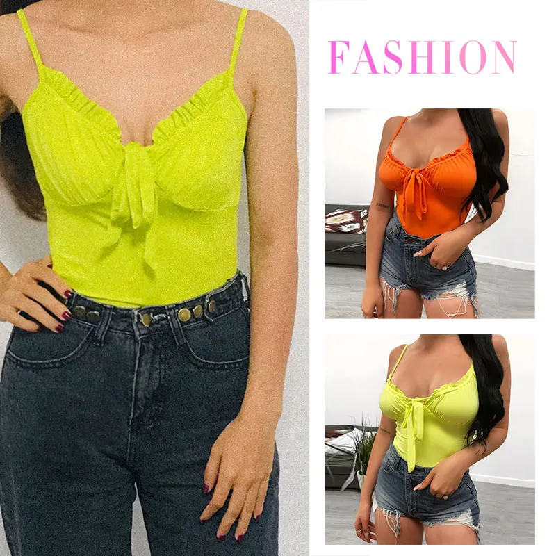 

Bodycon Rompers Bodysuit Jumpsuit Slim Neon Bodysuit Neon Jumpsuit Off The Shoulder Sleeveless Hot Women