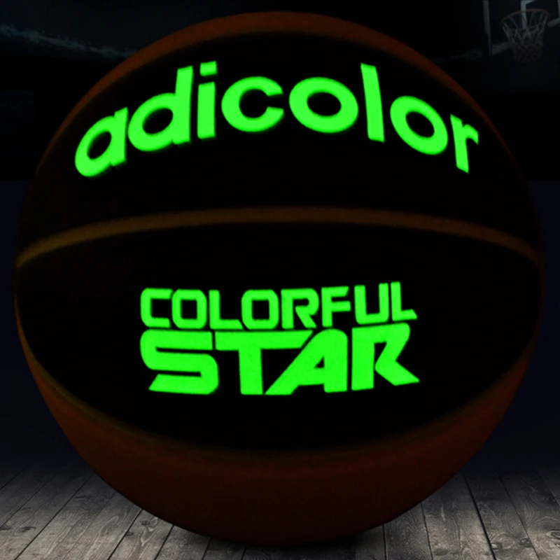 

Glowing Light Basketball #7 Outdoor Basketball Training Ball Basketbol Topu Men Cow Leather Original Luminous Basketball Ball