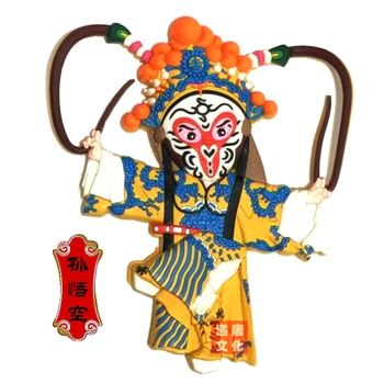 

Wholesale 5PCS Chinese style Classic handmade rubber Peking Opera Facebook Fridge Magnet Magnetic Traditional Gifts Home Decor