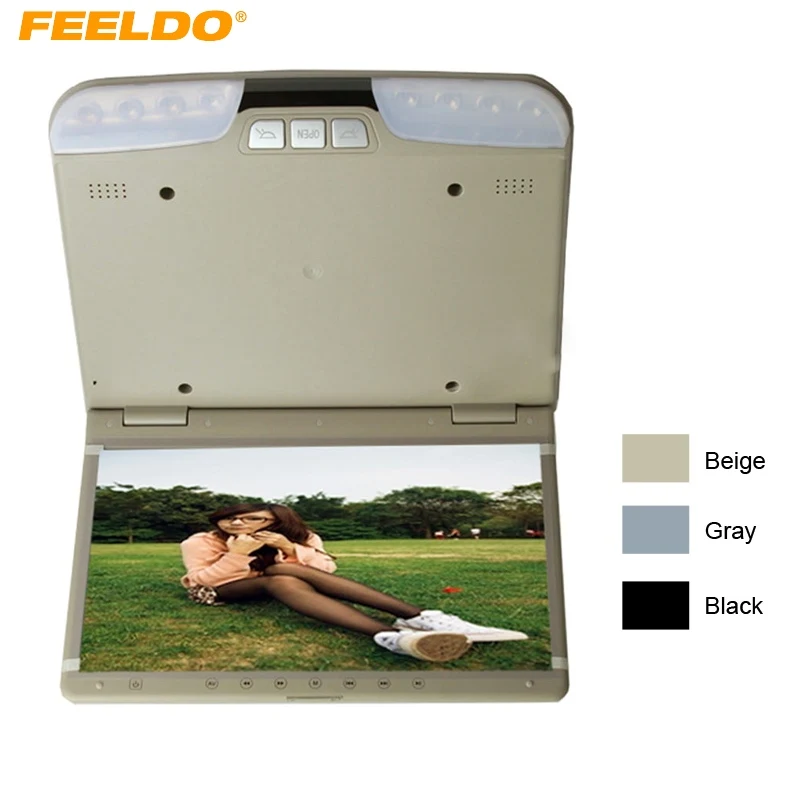 

FEELDO Bus Car 15.6" Roof Mount LCD Monitor with Built-in DVD Player FM USB/SD Solt 3-Color