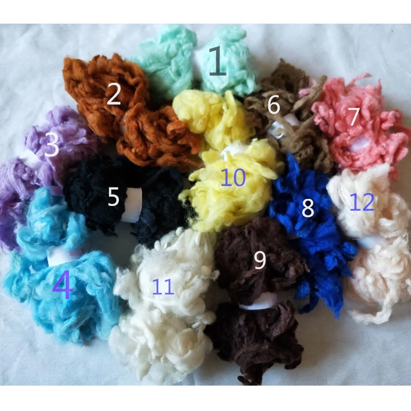 Felting Wool Fibre alpaca curly wool FIBER for wool felt 50G 100G Please choose color number