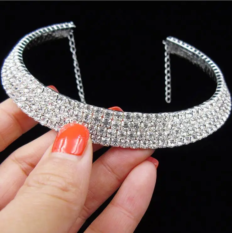 SHOSIXUAN Mecresh Classic Rhinestone Choker Necklace for Women Silver Color Party Prom Wedding Jewelr (10)