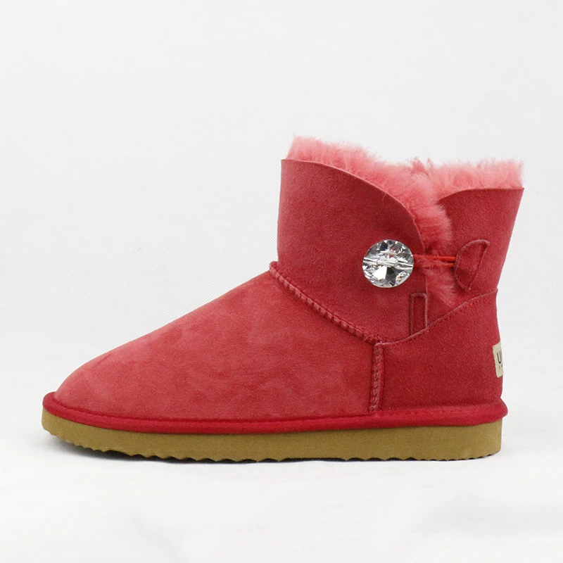 UVWP/теплые шерстяные зимние ботинки для женщин; Модные ботильоны; зимние ботинки из натуральной овечьей кожи; женские ботинки из натурального меха