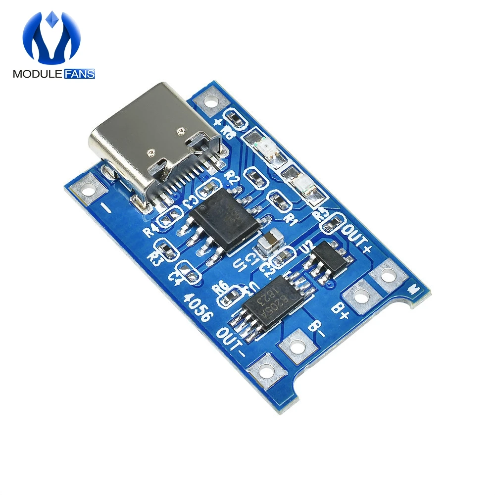 5PCS TP4056 Type-c USB 5V 1A 18650 Lithium Battery Charger Li-ion Module Charge Board With Protection Dual Functions