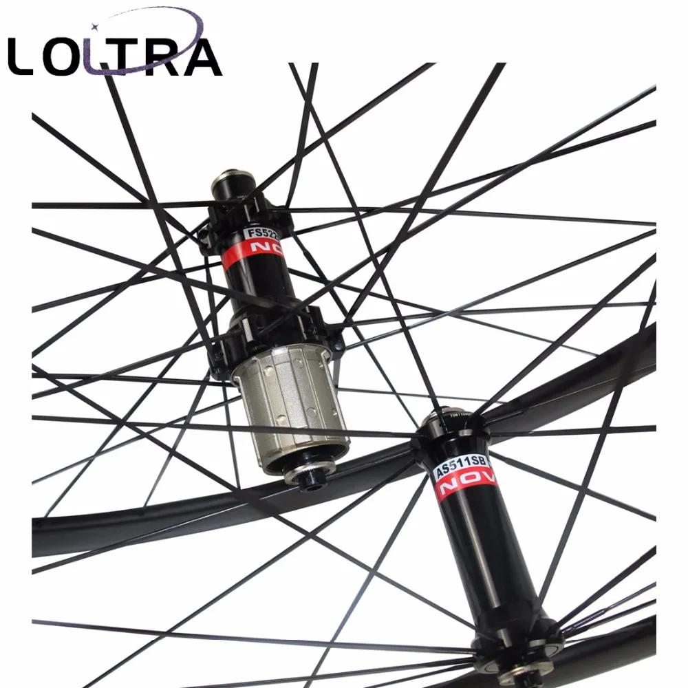 Flash Deal Carbon bike wheels 50mm clincher road wheels Novatec AS511SB/FS522SB straight pull hub 3