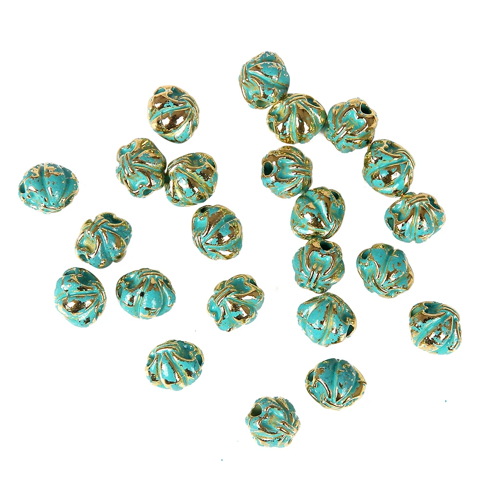 Buy 10pcs a lot bronze green antique flower pattern