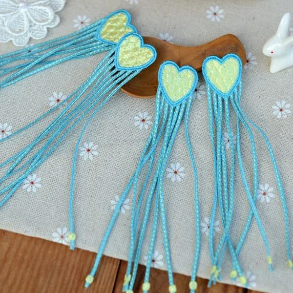 

Heart Embroidery Applique Patch Fringe Handmade Sewing Trim Clothing Patch for Sewing Craft Tassel Lace Patches 10PCS/Lot