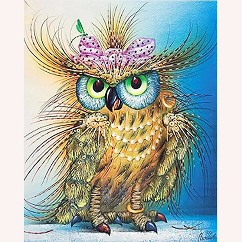 

5D DIY Diamond Painting Diamond Embroidery Scenery Cross Stitch Needlework Round drill Christmas gift Cartoon owl