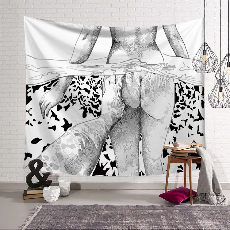 

CAMMITEVER Swimming Pool Nude Woman Summer Sunblock Blanket Cover Up Tapestry Sail Ship Whale Sea White Horse Unicorn Pattern