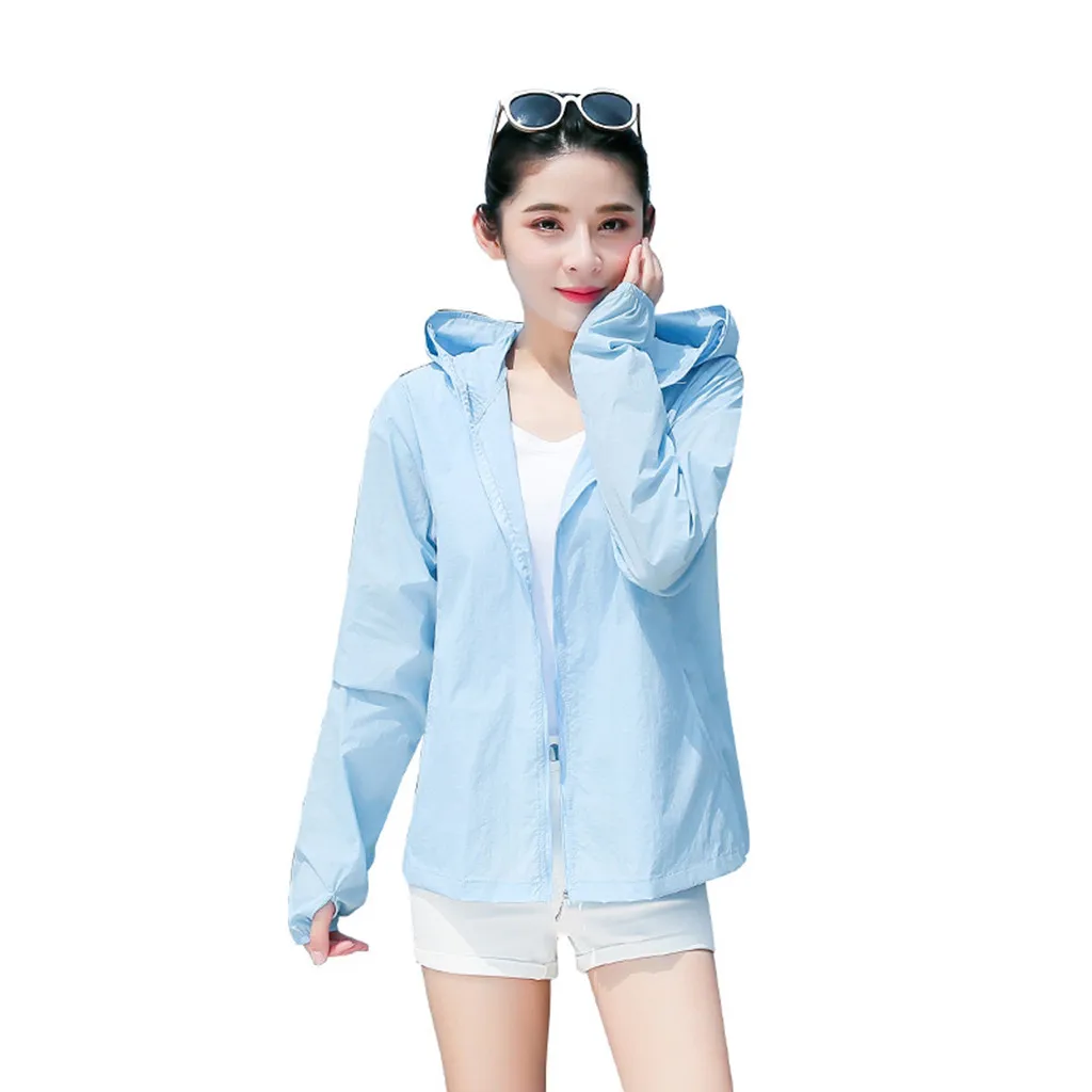 Женская Солнцезащитная куртка с защитой от ультрафиолета летняя одежда для защиты от солнца дышащая быстросохнущая одежда для рыбалки - Цвет: BU