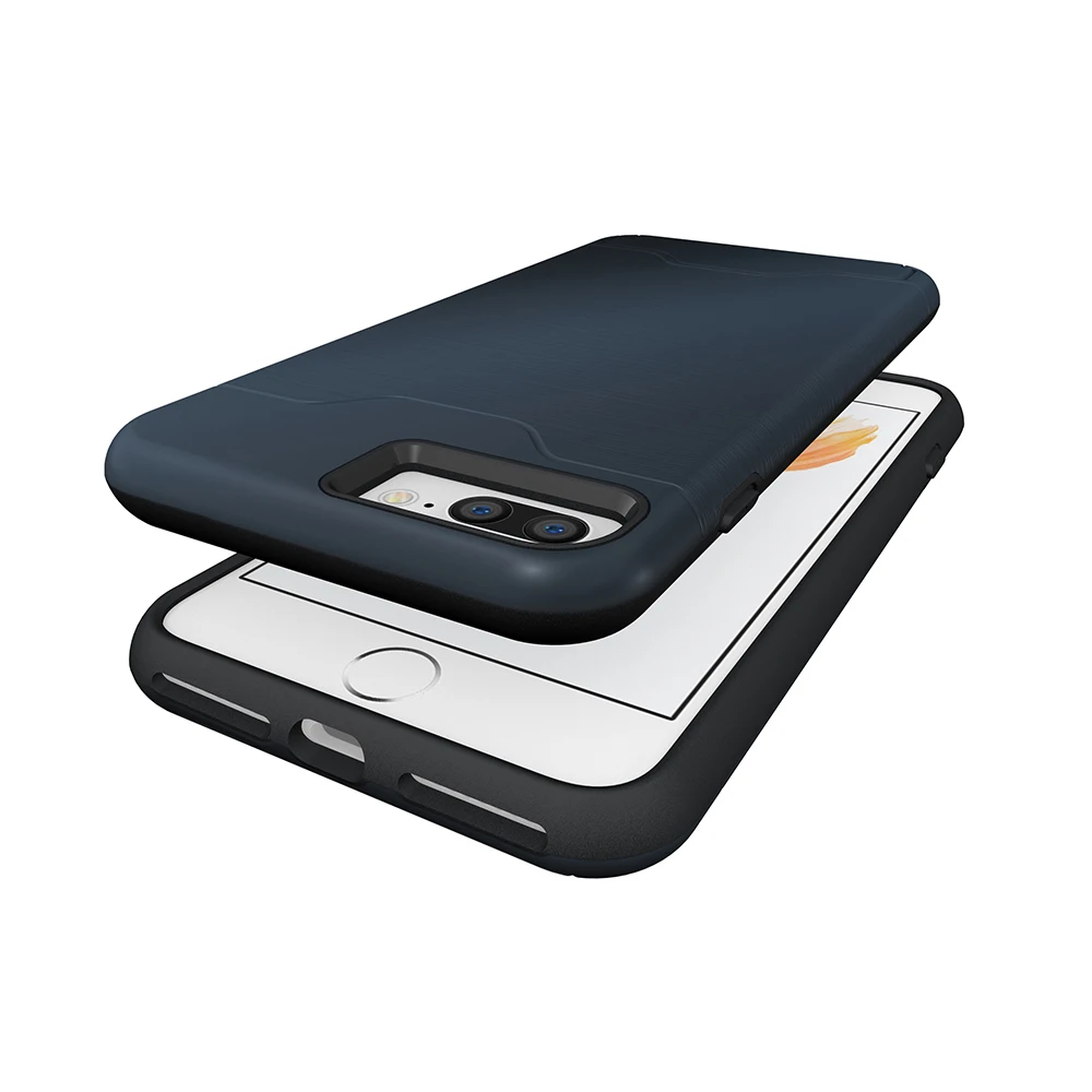 Hard card Case For iphone 7Plus 8 X  Brushed Armor Silicone Rubber Hard Phone Case For Samsung Galaxy S8plus S9 Cover Back Capa (18)