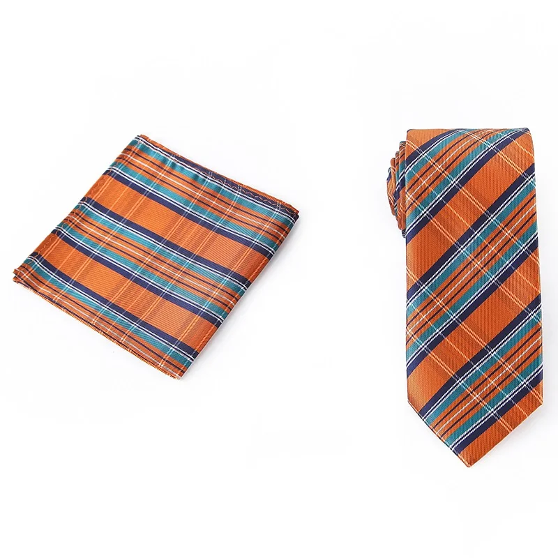 Портной Смит, Новое поступление, набор галстуков на шею 7,5 см, галстук и носовой платок, мужской набор галстуков, модный клетчатый полосатый мужской галстук, подарки для мужчин
