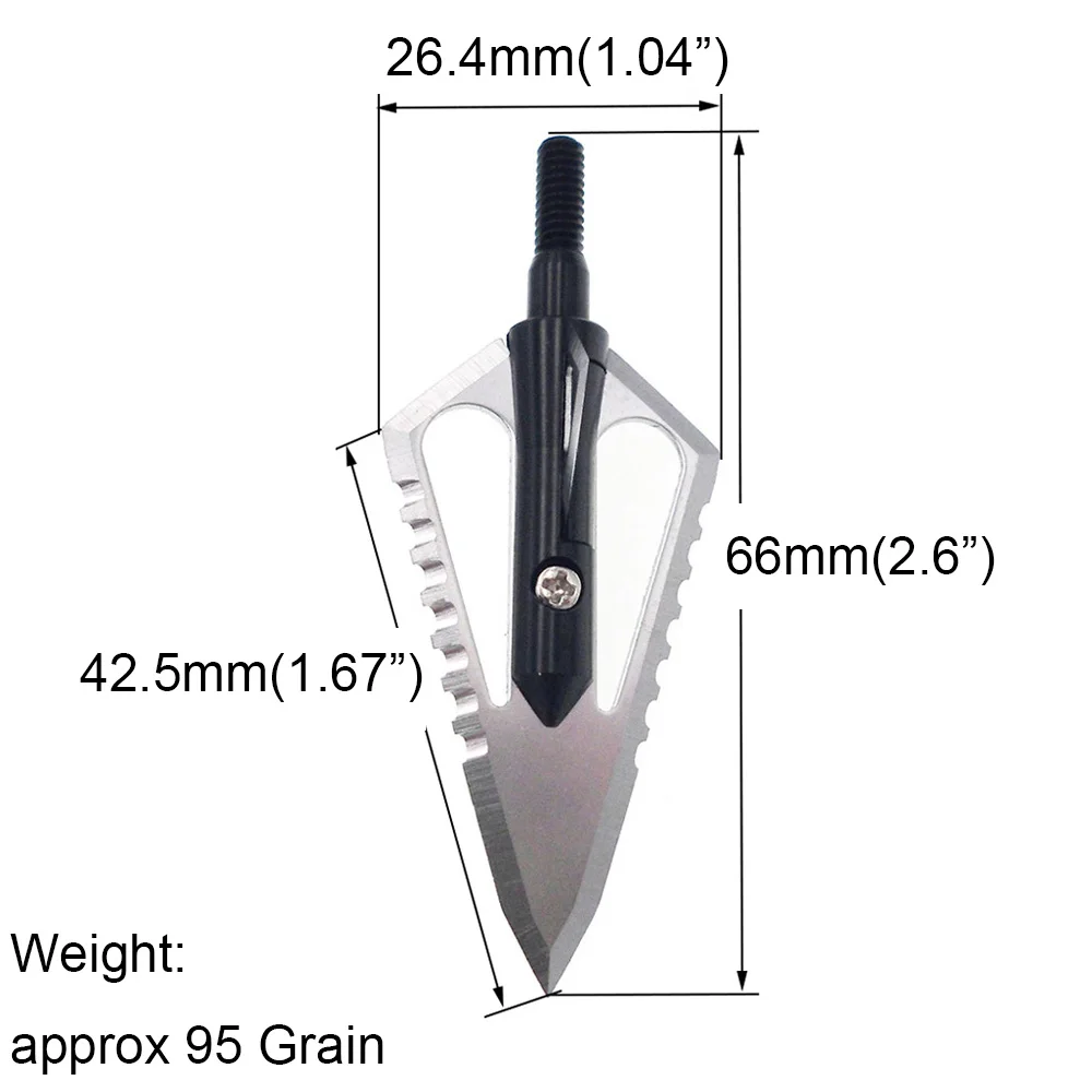 Toothed Stinger 4 Blade Arrowhead Broadhead Point Fishing Hunting 100 Grains 