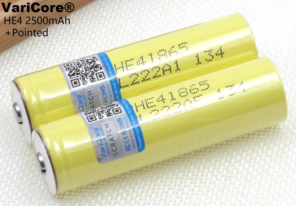 

VariCore New Original HE4 2500mAh Li-lon Battery 18650 3.7V Power Rechargeable batteries Max 20A,35A discharge For LG E-cigarett