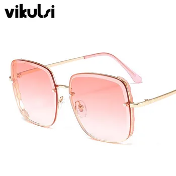 

2019 Fashion Square Sunglasses Women Brand Designer Oversized Gradient Blue Pink Sun Glasses For female New Style Shades UV400