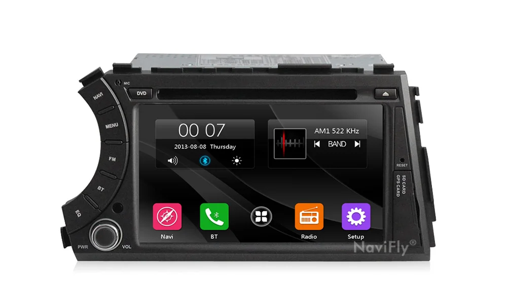 Top 7 inch double din car gps dvd radio player for Ssangyong Kyron Actyon car multimedia stereo autoradio USB BT SD 3