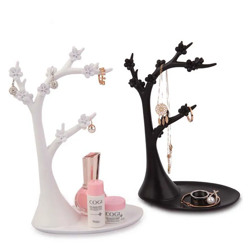 

New Jewelry Bracelet Necklace Earring Ring Display Stand Organizer Holder Colorful Resin Bird Tree Jewelry Display Rack