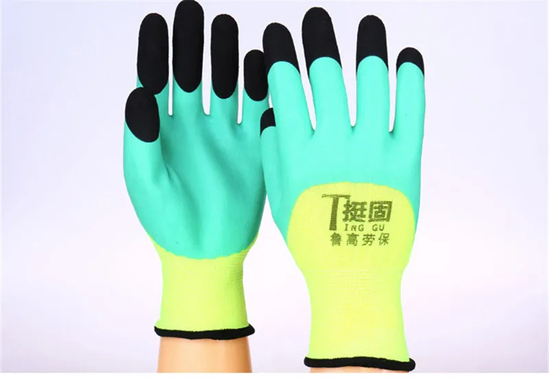 Перчатки для защиты рук многоразовые перчатки с покрытием для строителей Нескользящие латексные рабочие перчатки садовые механические шахтерские промышленные перчатки