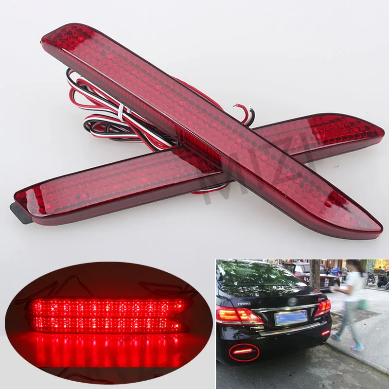 2PCS LED Rear Bumper Reflector Light Parking Warning Stop Brake Lights Tail Light For Toyota Camry
