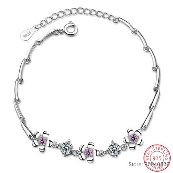 

New Arrivals 925 Sterling Silver Cherry Blossoms Flower Bracelets & Bangles Fashion Bracelet For Women sterling-silver-jewelry