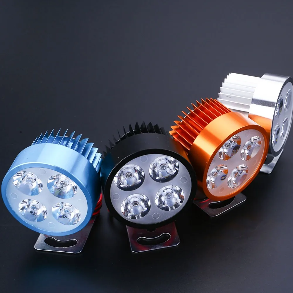 

4 Colors Motorcycle E-bike LED Headlight Driving Headlamp Spot Light Super Bright Waterproof Lamp Bulb Motorcycle LED Light