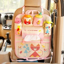 Bonito dos desenhos animados Do Assento de Carro de Volta Sacos de Armazenamento de Carro Pendurado Organizador bolsos saco de armazenamento fontes do bebê para Crianças Crianças