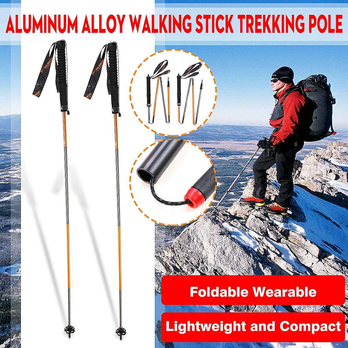 

Carbon Fiber Trekking Poles Telescopic Nordic Walking Sticks Adjustable Hiking Poles Walking Canes Hiking Accessories with tip
