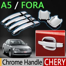 Для Chery A5 Fora Аксессуары хромированная дверная ручка Alia Elara MVM 520 530 Vortex Estina 2007 2008 2009 2010 наклейки для стайлинга автомобилей