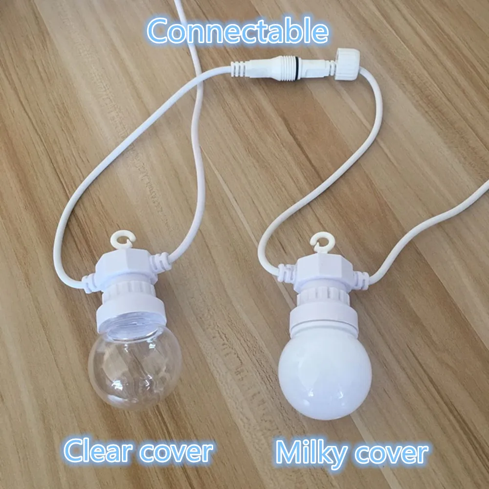 VNL IP65 G50 White Cable Milky Ball String lights Indoor Outdoor Light String For Bar Wedding Christmas Garland Party Decorative